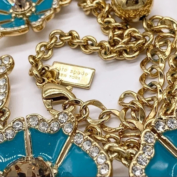 Kate Spade Garden Grove Blue Jeweled Necklace - Picture 4 of 5